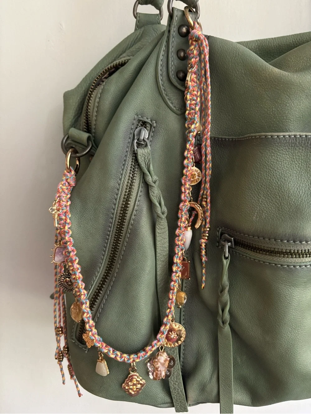 Free People Friendship Swag Bag Charm 🔥New with tags!🔥RARE Pink Multi Color!